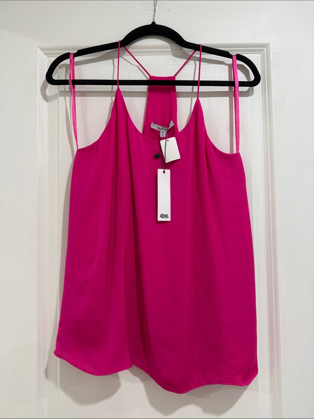 NWT Naked Zebra Bright Hot Pink Strappy Pink Camisole